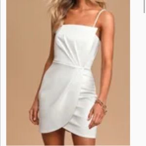Asymmetrical Lulu white bodycon dress
